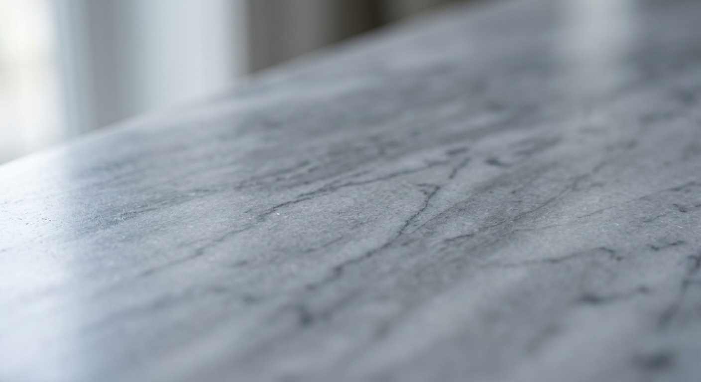 A close-up view of a marble surface with a smooth texture.