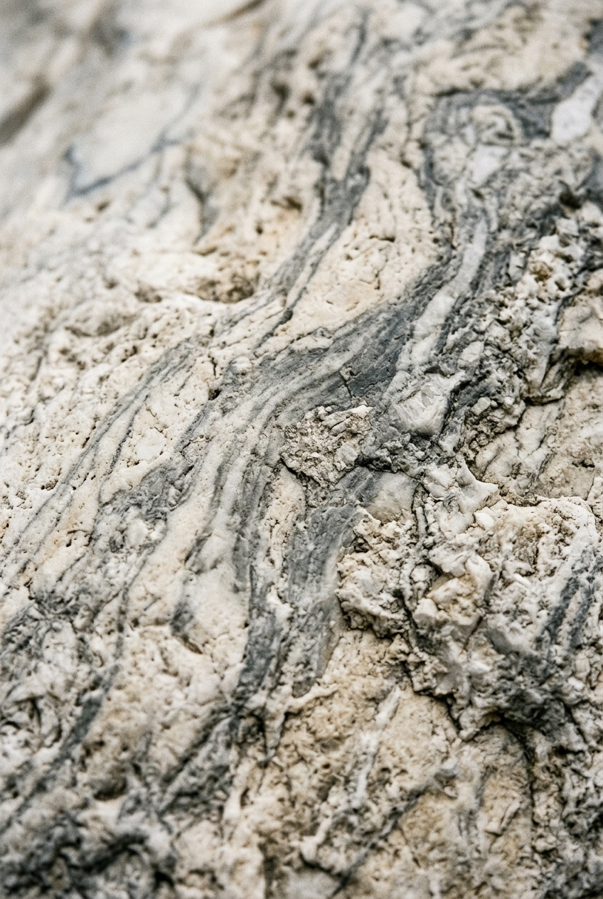 The image shows a close-up of a textured rock surface with intricate patterns.