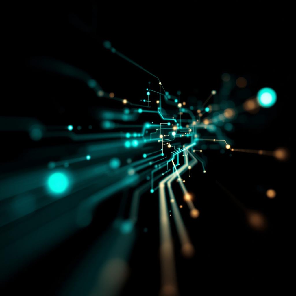 a digital abstract representation of interconnected lines and nodes